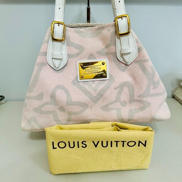 EUC LOUIS VUITTON TAHITIENNE CABAS CANVAS PM TOTE CRUISE LINE FRANCE MB1098 - Picture 1 of 16